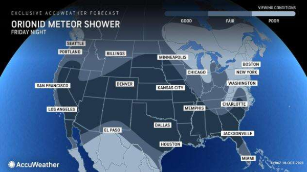 Orionid meteor shower, sparked by Halley's comet, to peak Friday night