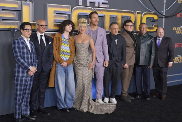 Chris Pratt, Millie Bobby Brown attend 'Electric State' premiere