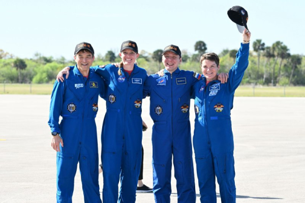 Space station's replacement crew arrives in Florida in preparation of SpaceX launch
