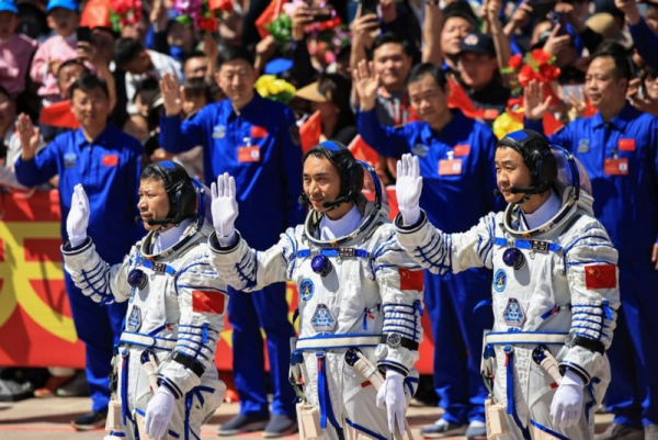 Chinese launches three astronauts to Tiangong space station