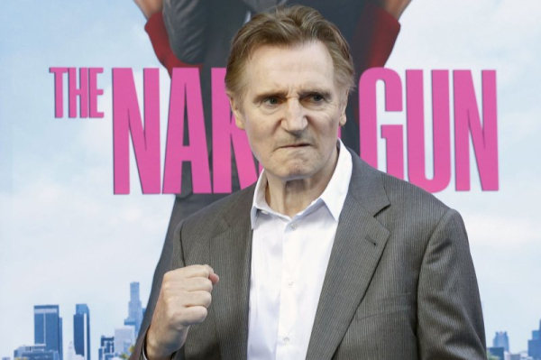 Liam Neeson, Pamela Anderson attend 'Naked Gun' premiere