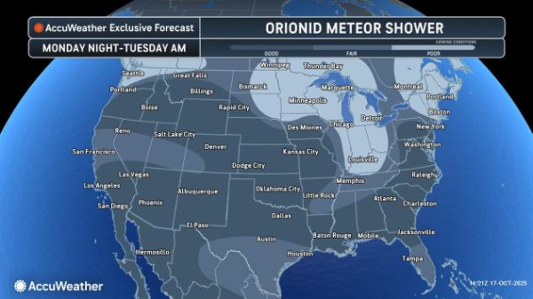 Orionids to peak Monday night with as many as 20 meteors per hour