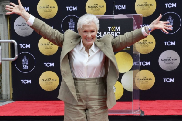 Glenn Close's hand- and foot-prints enshrined in Hollywood cement